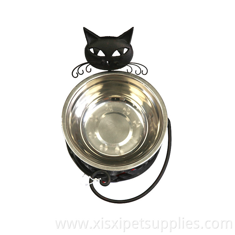 Wholesale Cute Cat Pet Feeding Bowl Metal Holder Metal Pet Bowl